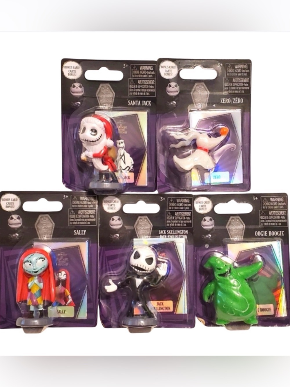 050 Nightmare Before Christmas Mini Figures with Collectible Cards 5pk NWT